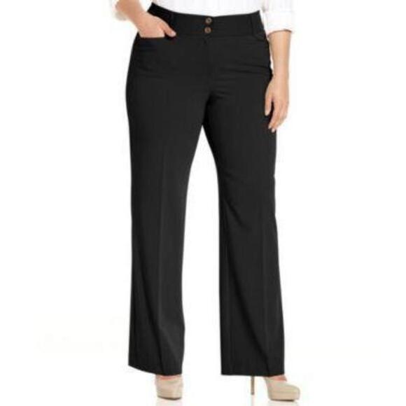 Alfani Plus Size Curvy-Fit Slimming Pants Deep Black 24WP - Picture 1 of 1